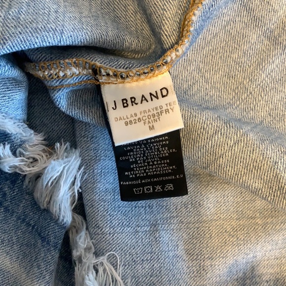 J Brand Dallas Frayed Denim Jean Short Sleeve Shirt - Size medium - Picture 5 of 6